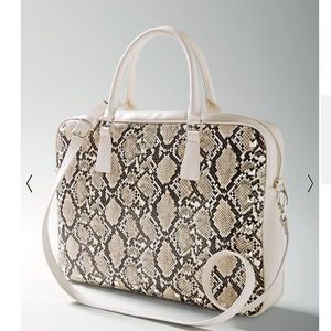 WHBM Python Print Computer Bag NWT